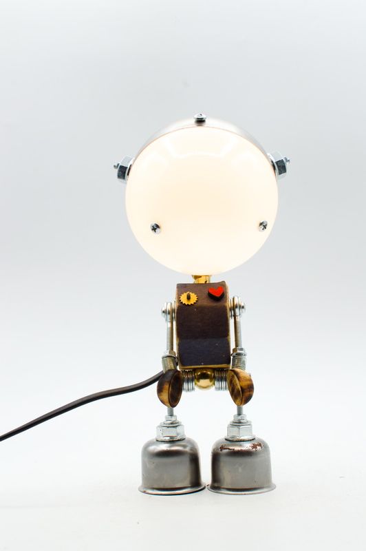 Robot table lamp handmade