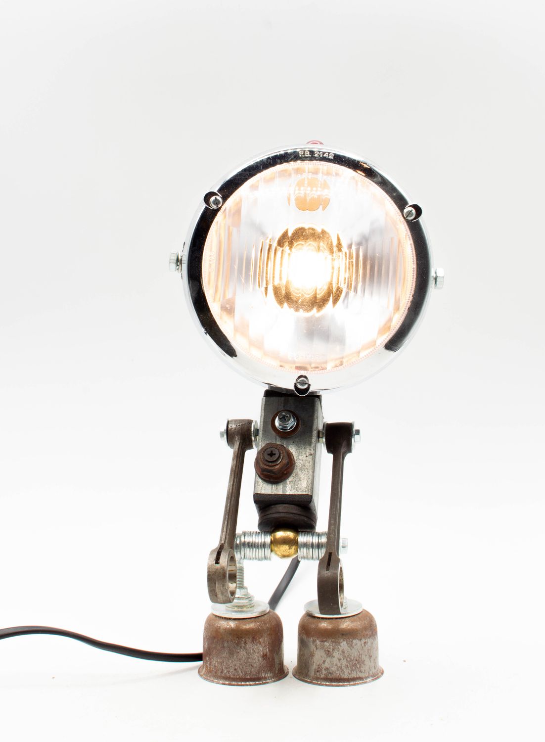Robot lampada da tavolo stile "FANALE" snodabile fatta a mano