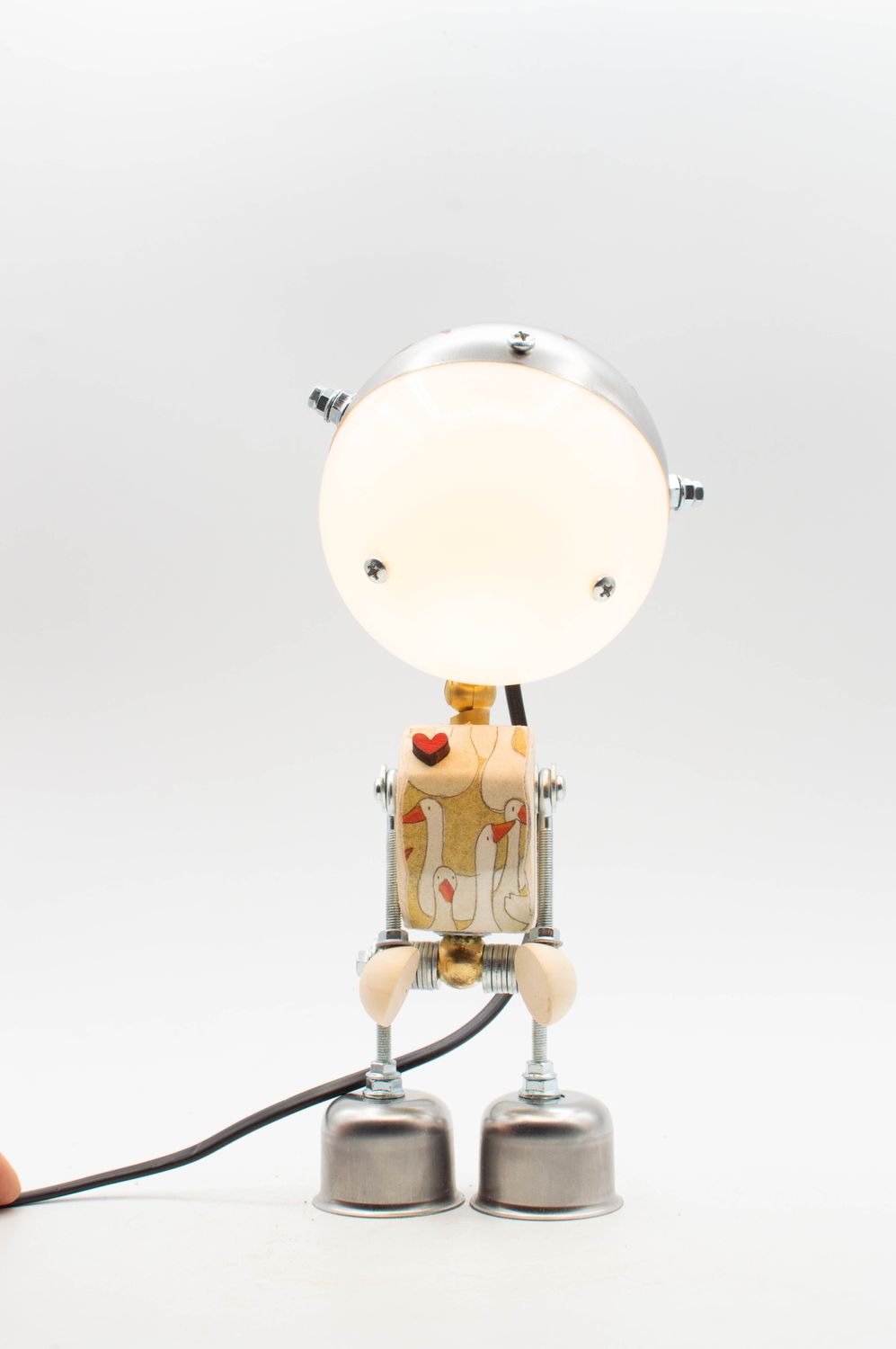 Robot lampada da tavolo stile "KODAMA" snodabile fatta a mano