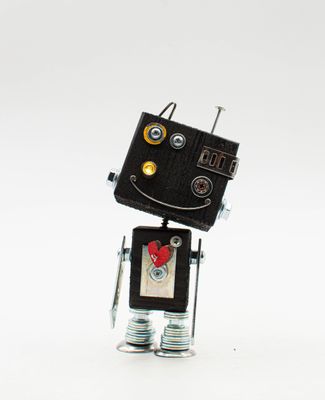 Luce di cortesia robot. Lampada di legno a batteria stile robot fatto a mano Luce di cortesia robot. Lampada di legno a batteria stile robot fatto a mano