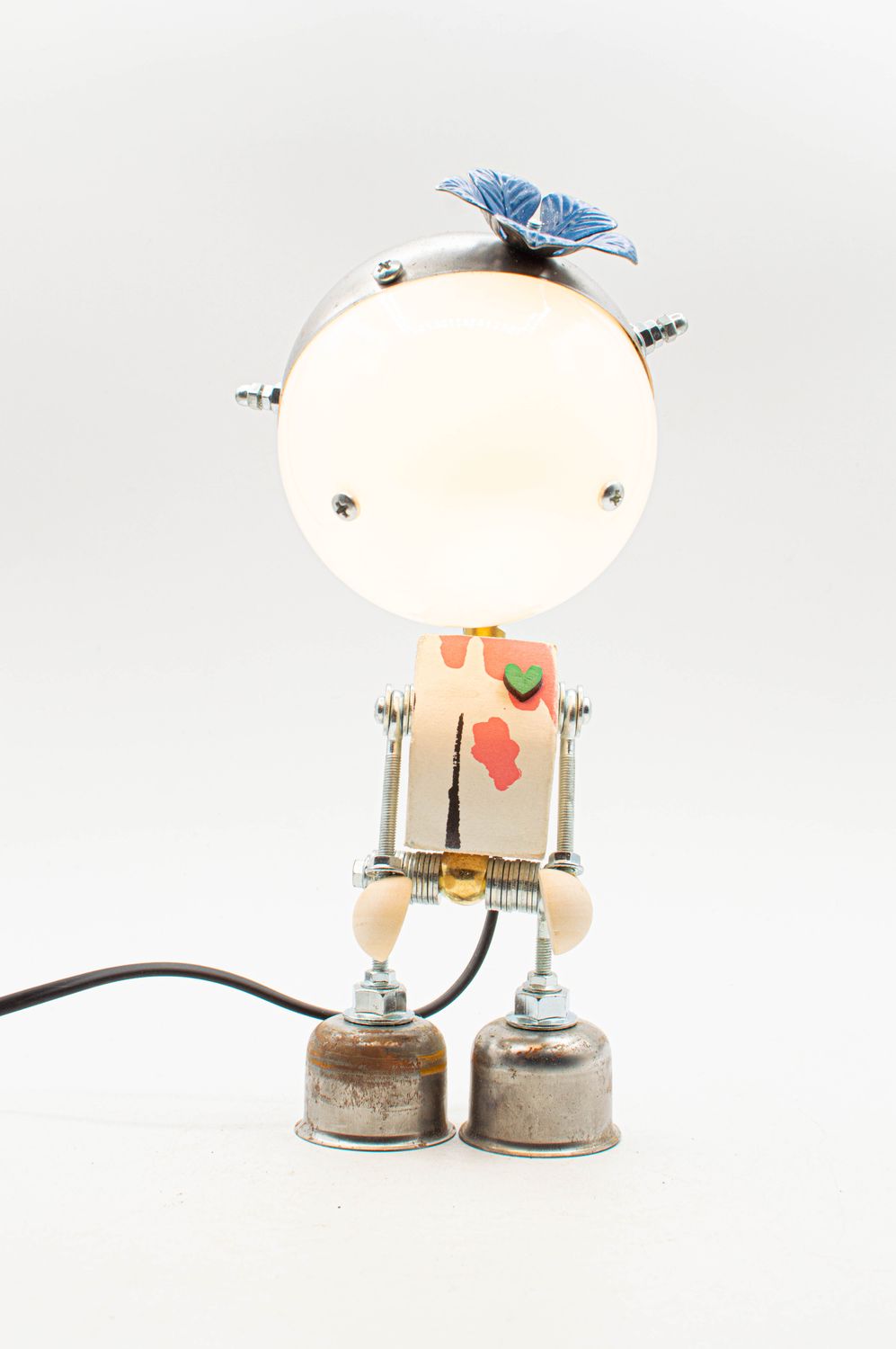 Robot lampada da tavolo stile "KODAMA" snodabile fatta a mano