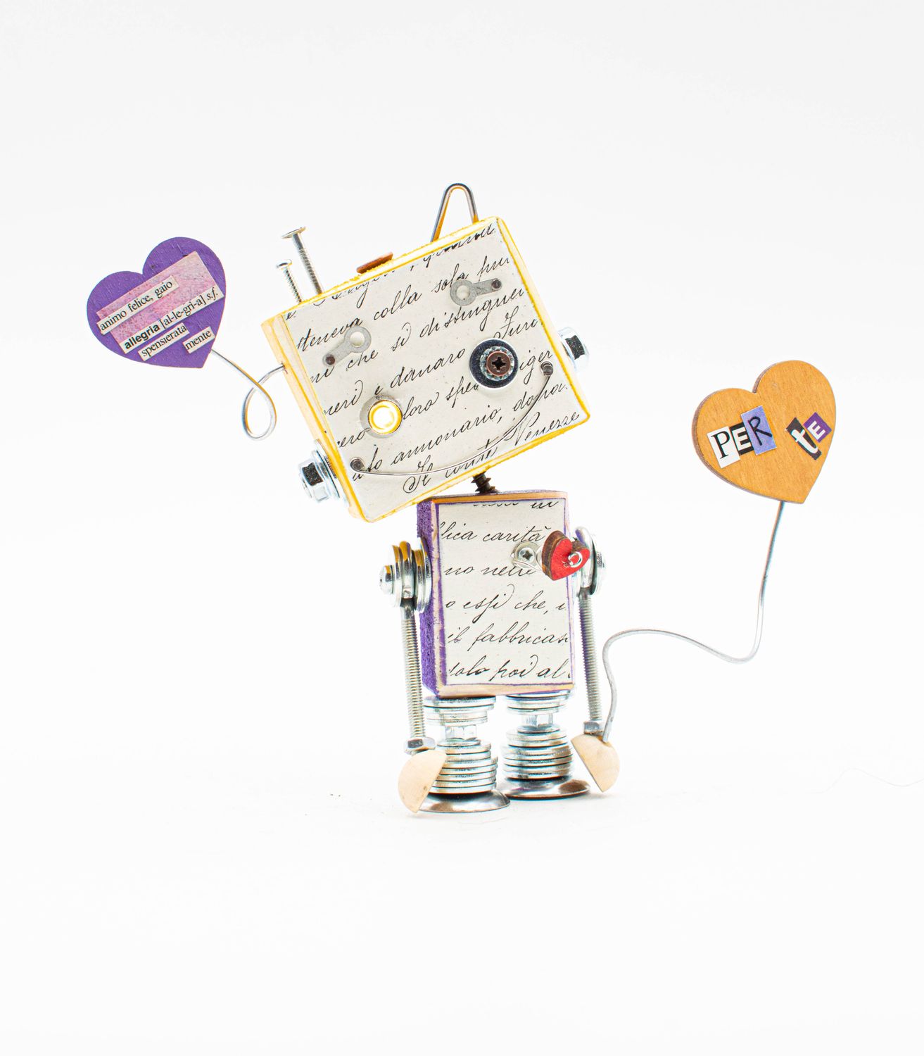 Luce di cortesia robot. Lampada di legno a batteria stile robot modello Luce di cortesia robot. Lampada di legno a batteria stile robot modello "LETTERINO" fatto a mano