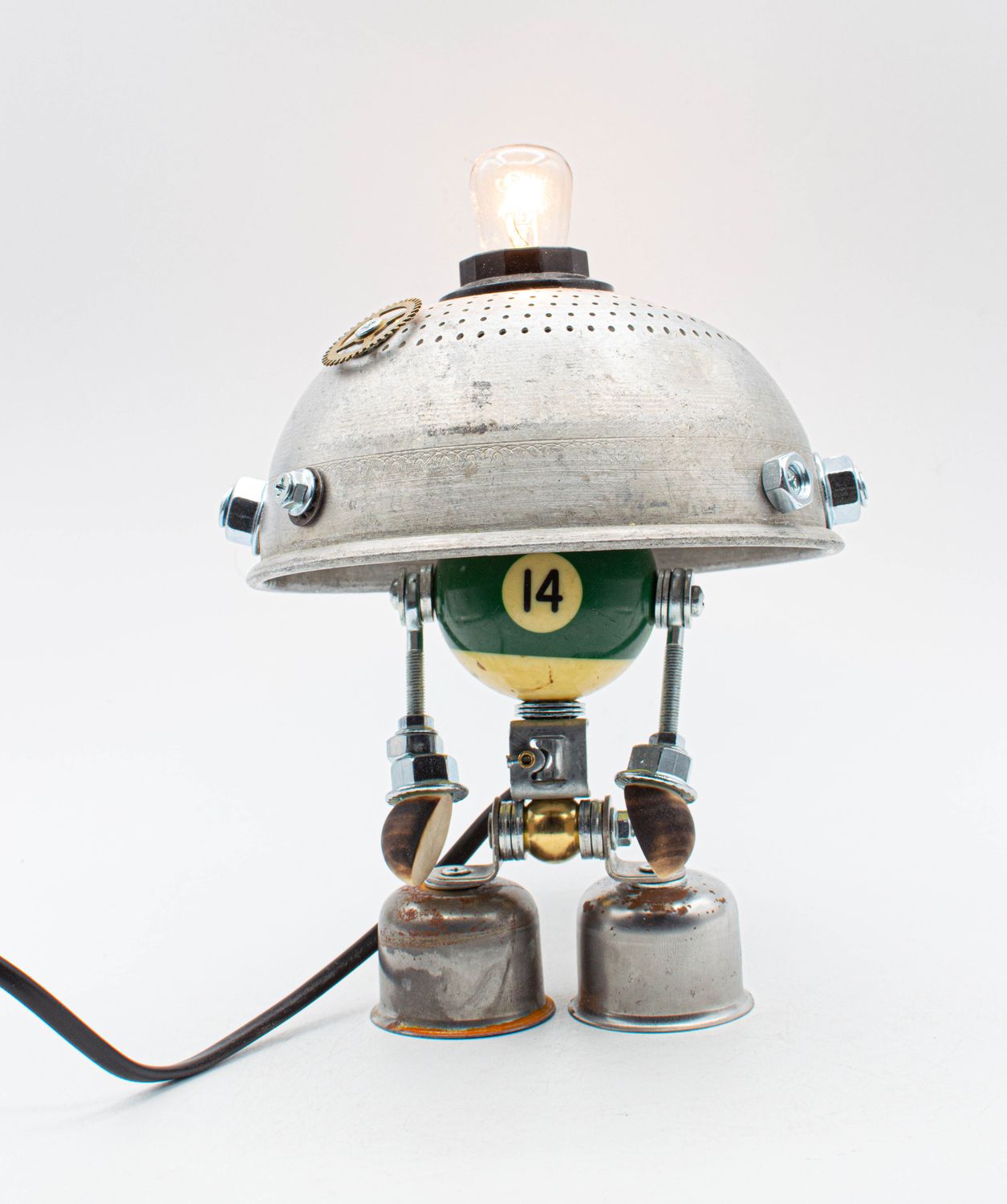 Robot lampada da tavolo stile "BILIARDO" fatta a mano