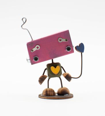 MINIBOT scultura robot fatto a mano