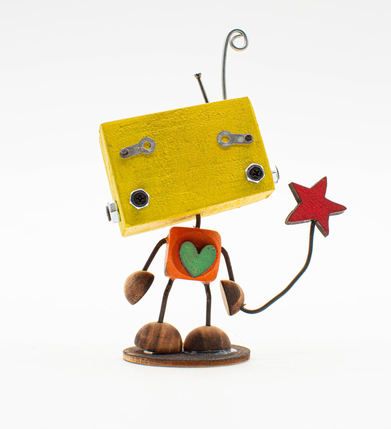 MINIBOT scultura robot fatto a mano