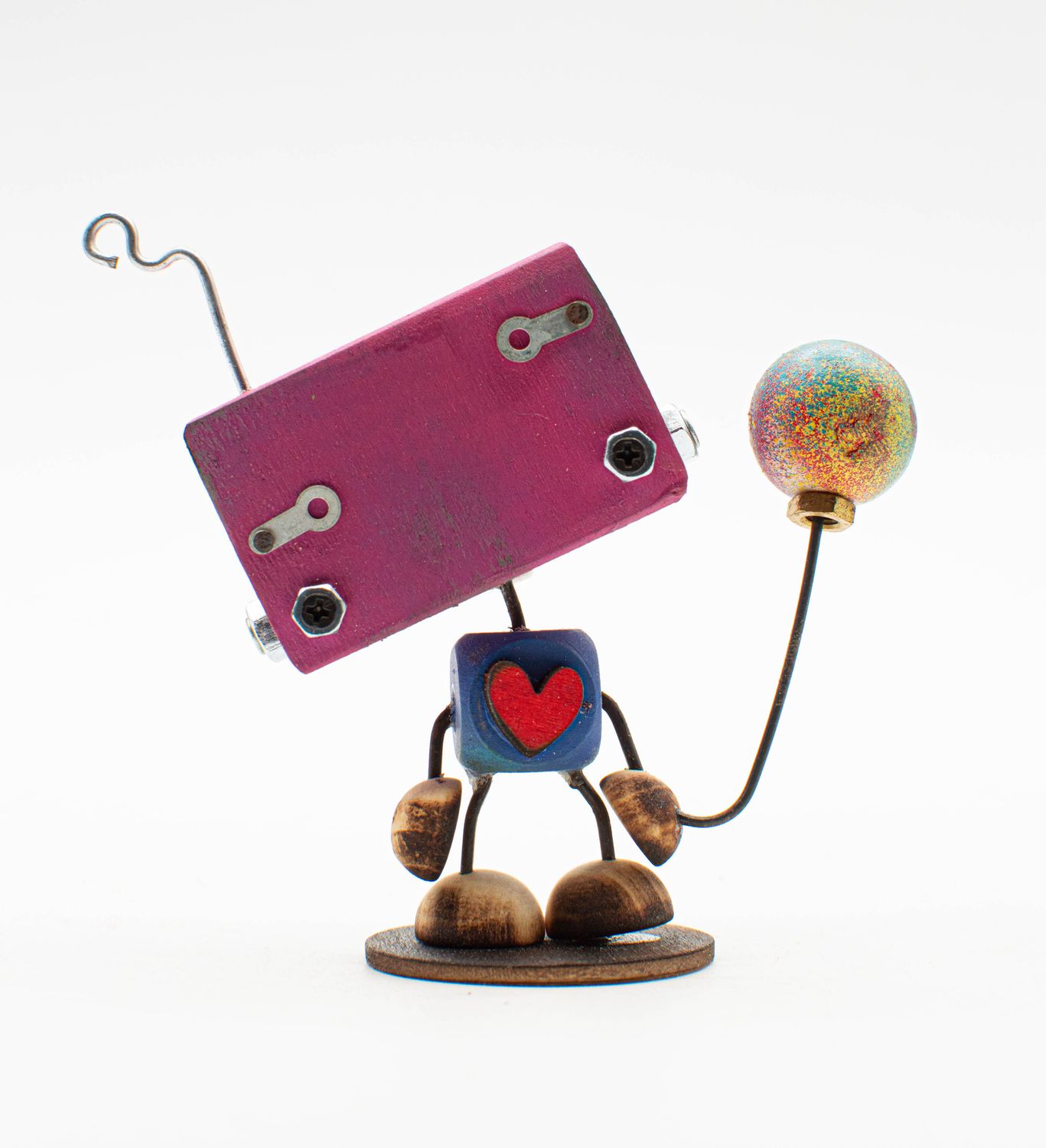 MINIBOT scultura robot fatto a mano