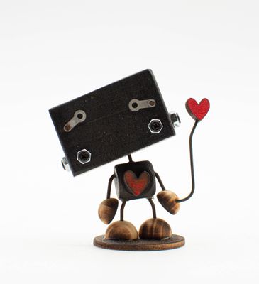 MINIBOT scultura robot fatto a mano