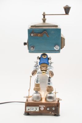 Robot lampada da tavolo stile Robot lampada da tavolo stile "MACININO" snodabile fatta a mano
