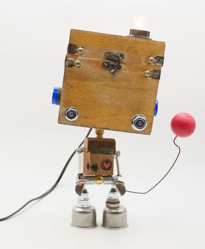 Robot lampada da tavolo stile Robot lampada da tavolo stile "ROMANTICO" snodabile fatta a mano