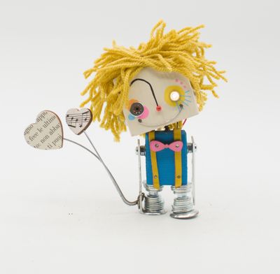 Luce di cortesia robot. Lampada di legno a batteria stile robot modello clown fatto a mano Luce di cortesia robot. Lampada di legno a batteria stile robot modello clown fatto a mano