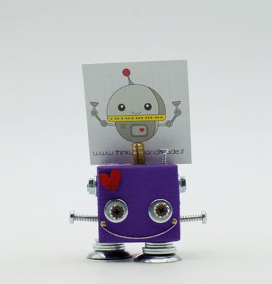 Portafoto da tavolo robot VIOLA. Bomboniera, segnaposto fatto a mano Portafoto da tavolo robot VIOLA. Bomboniera, segnaposto fatto a mano