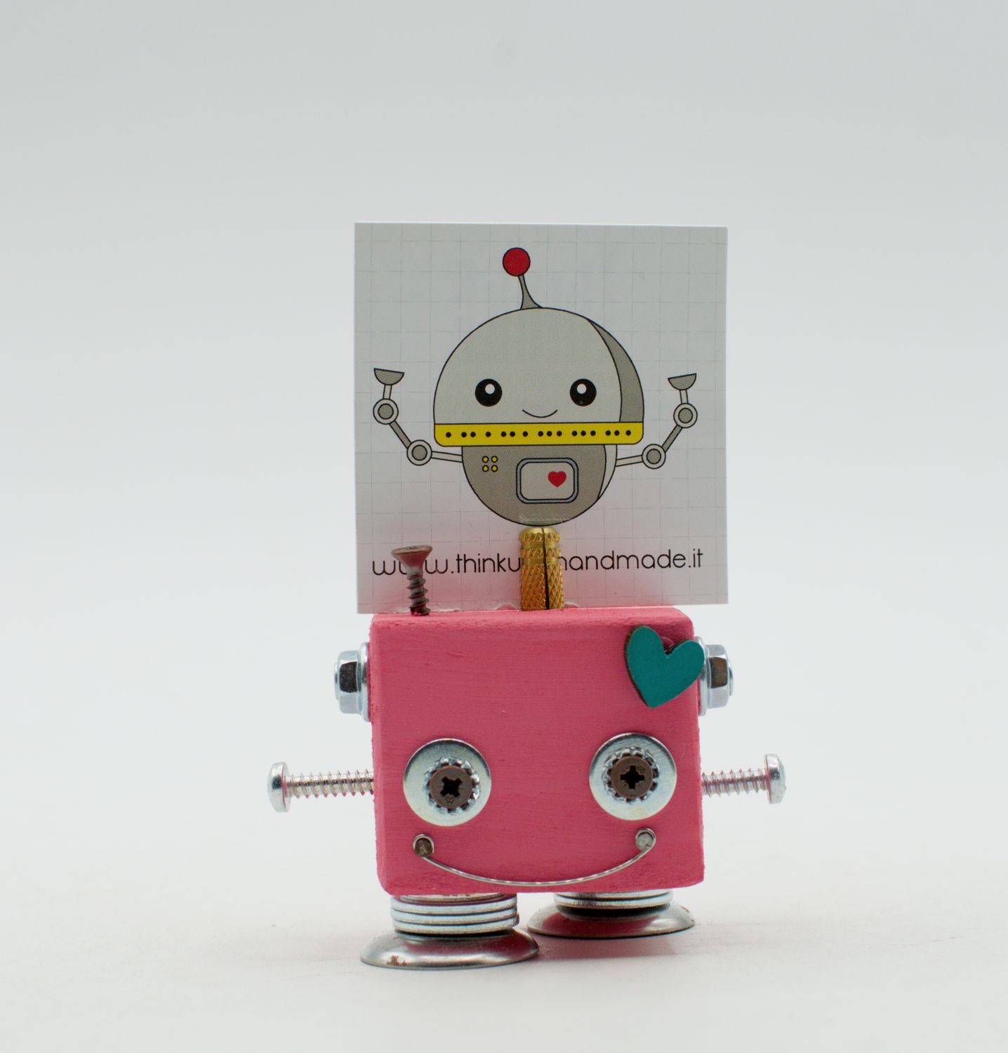 Portafoto da tavolo robot ROSA. Bomboniera, segnaposto fatto a mano Portafoto da tavolo robot ROSA. Bomboniera, segnaposto fatto a mano