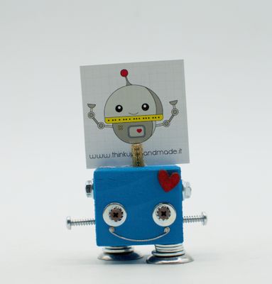 Portafoto da tavolo robot AZZURRO. Bomboniera, segnaposto fatto a mano Portafoto da tavolo robot AZZURRO. Bomboniera, segnaposto fatto a mano