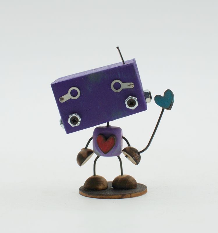 MINIBOT scultura robot fatto a mano