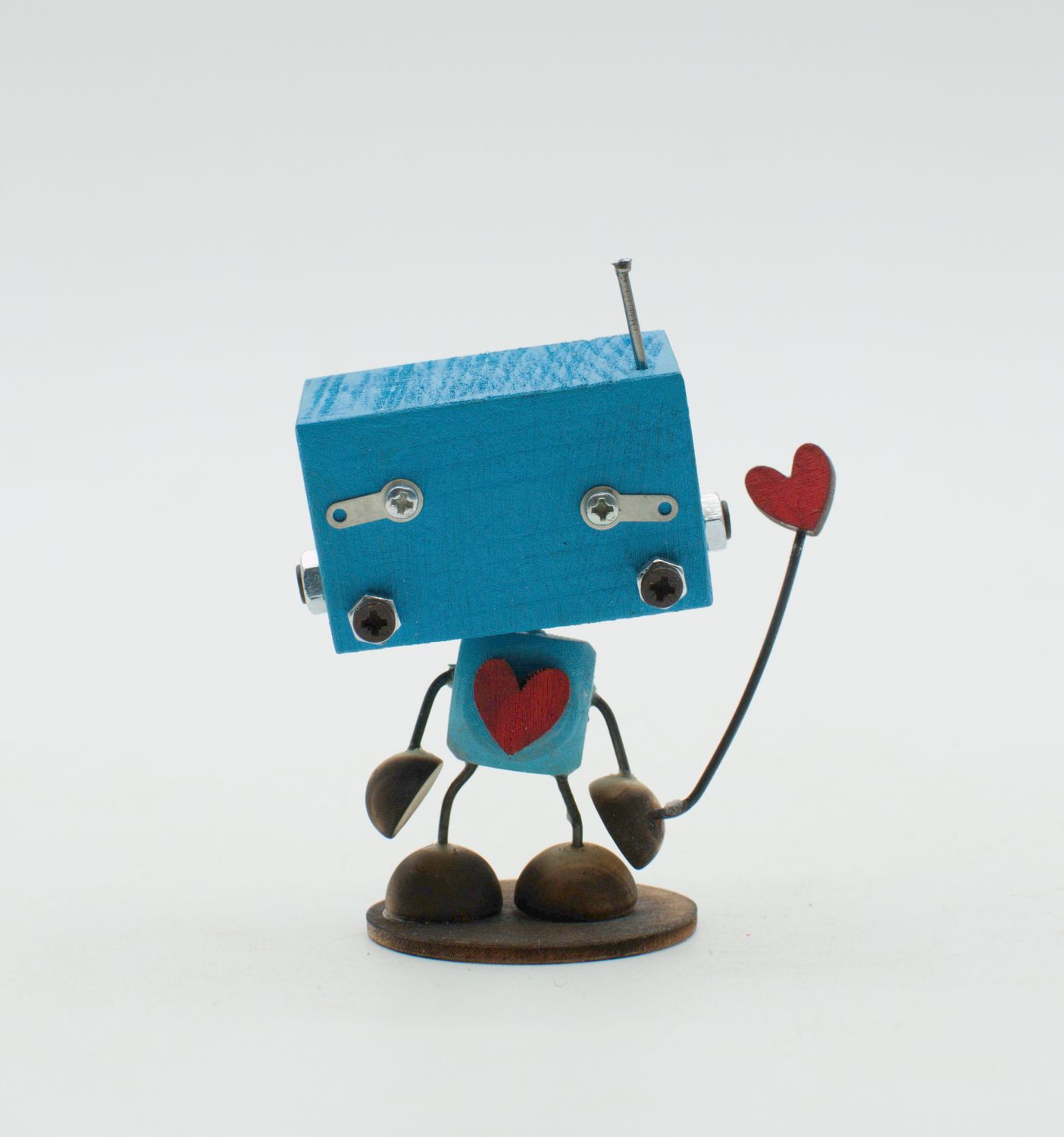 MINIBOT scultura robot fatto a mano