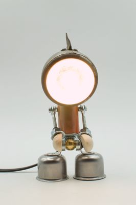 Robot lampada da tavolo stile "FANALE" fatta a mano