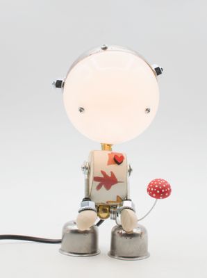 Robot lampada da tavolo stile "KODAMA" snodabile fatta a mano