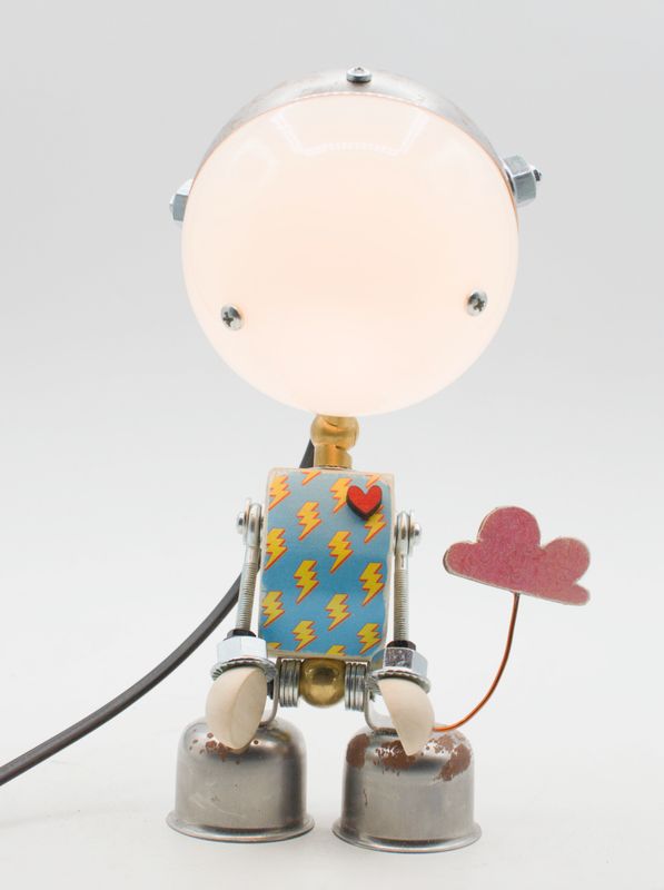 Robot lampada da tavolo stile Robot lampada da tavolo stile "KODAMA" snodabile fatta a mano