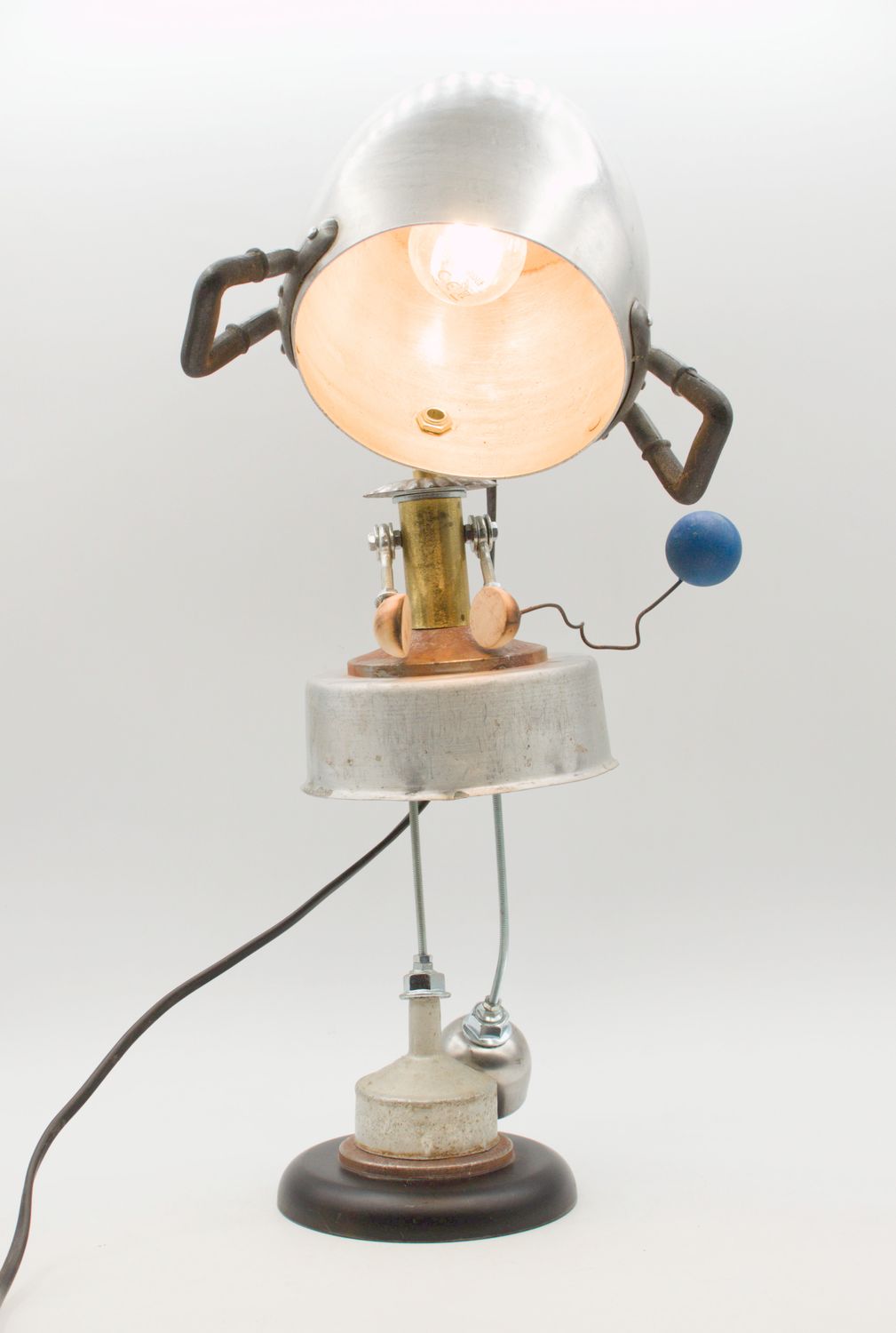 Robot lampada da tavolo stile "BALLERINA" snodabile fatta a mano