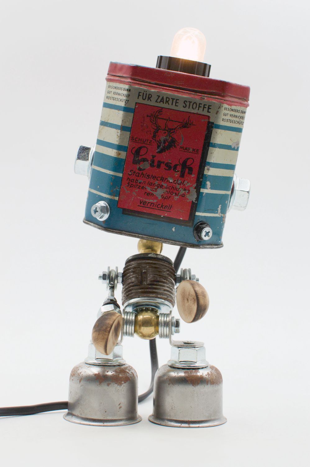 Robot lampada da tavolo stile "TWINING" fatta a mano