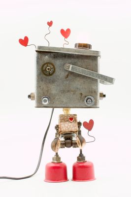 Robot lampada da tavolo stile Robot lampada da tavolo stile "SAN VALENTINO" fatta a mano