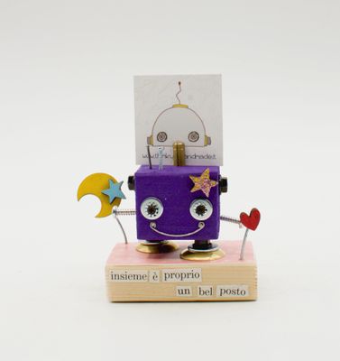 Portafoto da tavolo robot "INSIEME E' PROPRIO UN BEL POSTO. Bomboniera, segnaposto fatto a mano