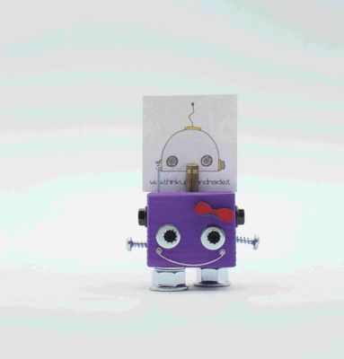 Portafoto da tavolo robot Verde. Bomboniera, segnaposto fatto a mano