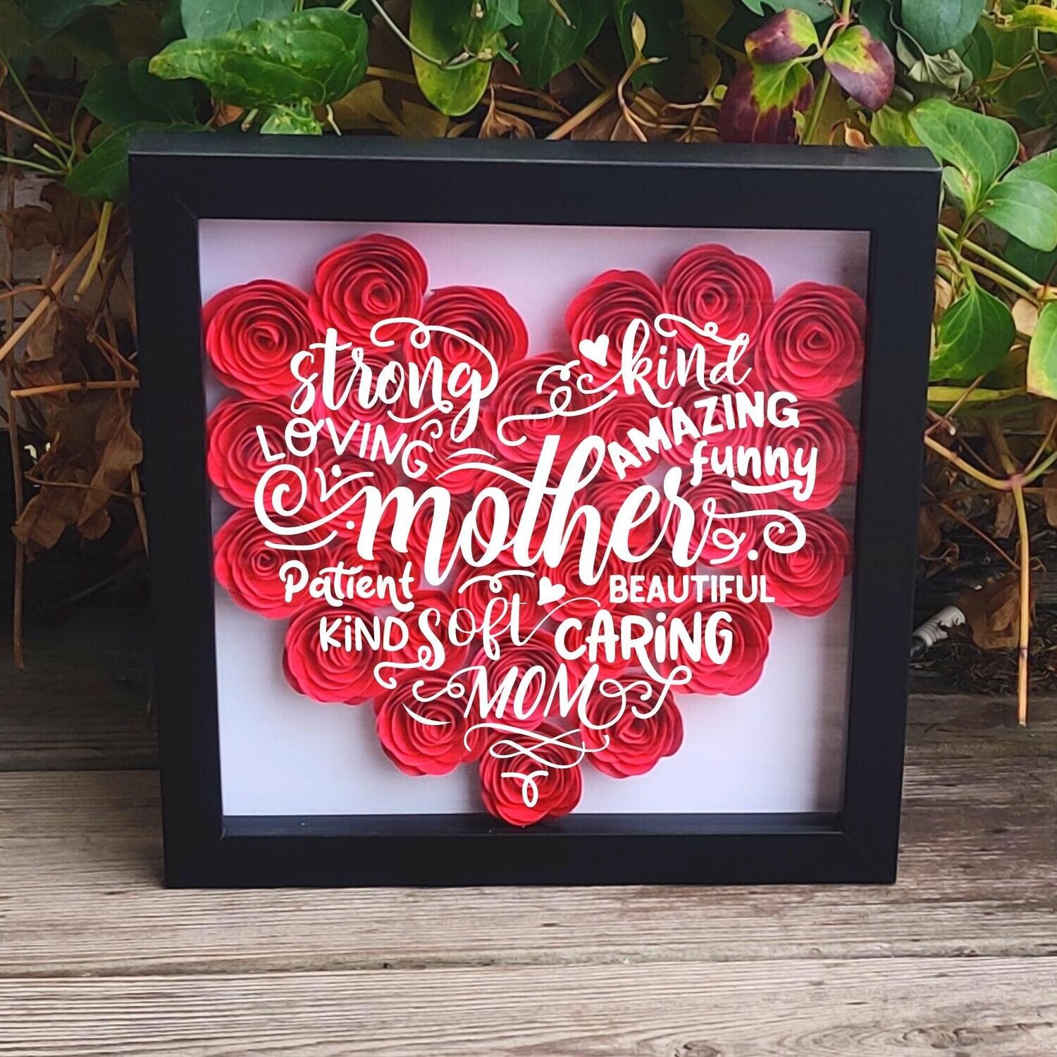 Mother's Day Paper Flower Shadow Box