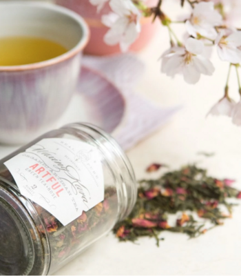 Waxing Kara - Artful Green Tea with Rose Petals