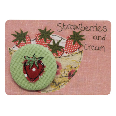 Poppy Treffry - strawberries and cream - pretty badge