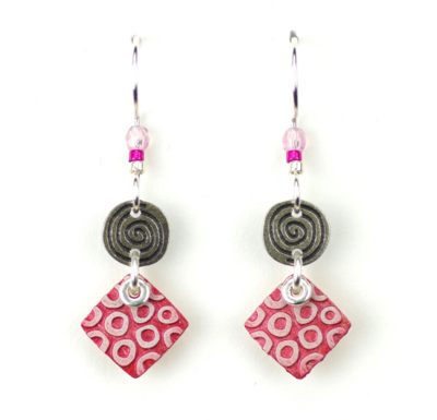 Joseph Brinton: Two Part Circle Earring With Pink