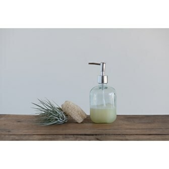 Creative Co-op: Recycled Glass Soap Bottle With Pump
