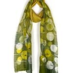Nusantara: Thai silk and cotton scarf light green