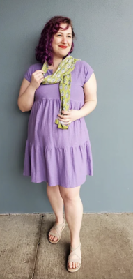 Cut Loose: Short Sleeve Tiered Dress-Orchid