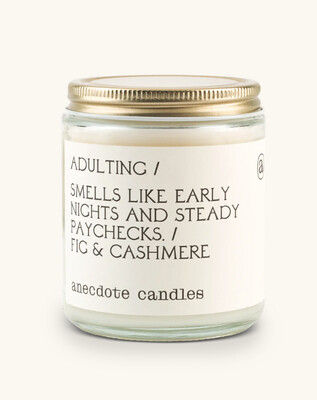 Anecdote Candles: Adulting Glass Jar Candle