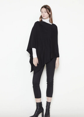 Look By M: Basic Triangle Poncho-Black