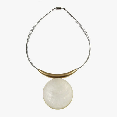 Origin Jewelry: Alum Tube Pendant- Gold/ White