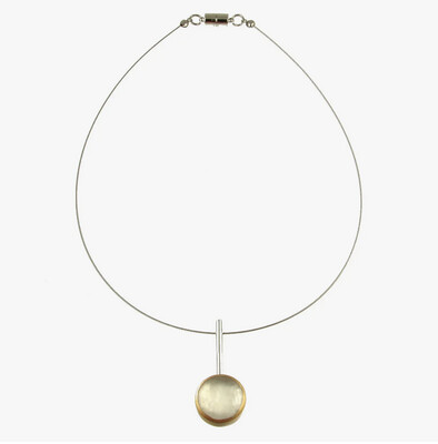 Origin Jewelry: Resin/Alum Drop Pendant Necklace - White/Gold