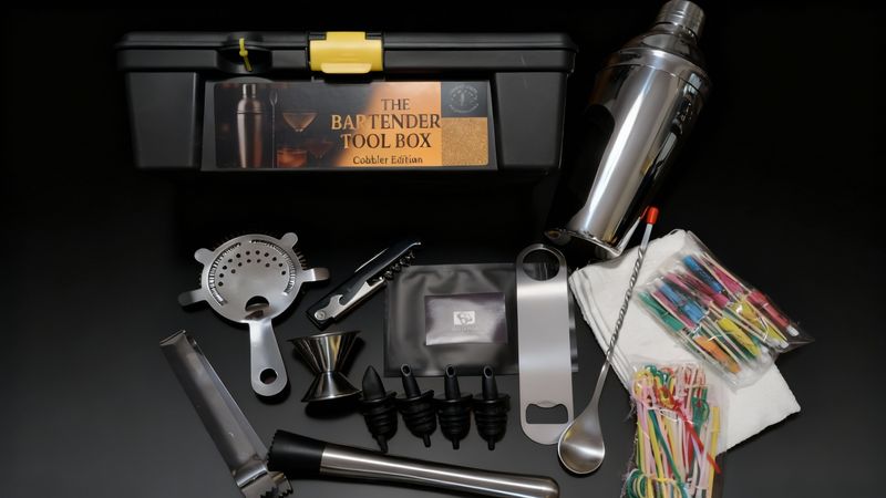 Bartender Tool Box Professional Bartending Kit  (Cobbler Edition)