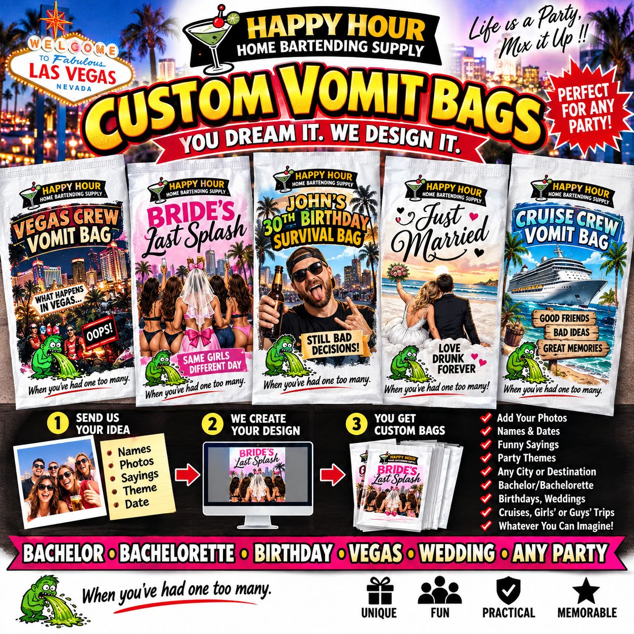Custom Vomit (Party) Bags