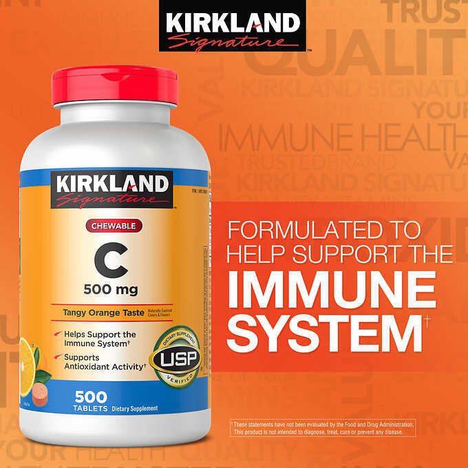 KIRKLAND SIGNATURE CHEWABLE VITAMIN C 500MG 500 TABLETS