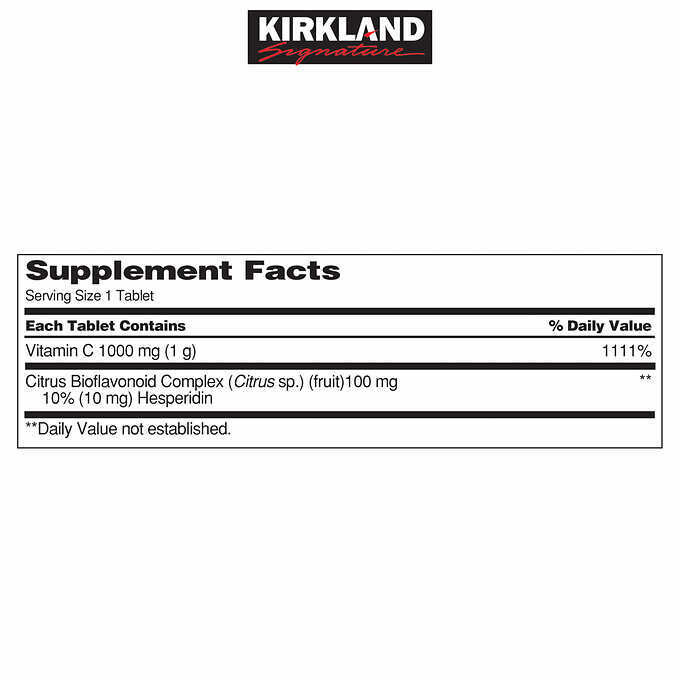 KIRKLAND VITAMIN C 1000MG 500 TABLETS