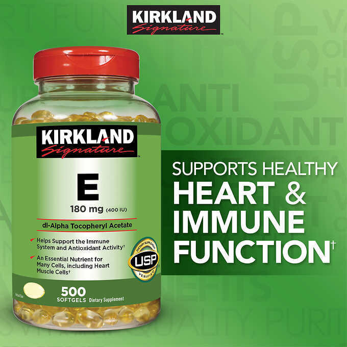 KIRKLAND SIGNATURE VITAMIN E 400IU 500 SOFTGELS