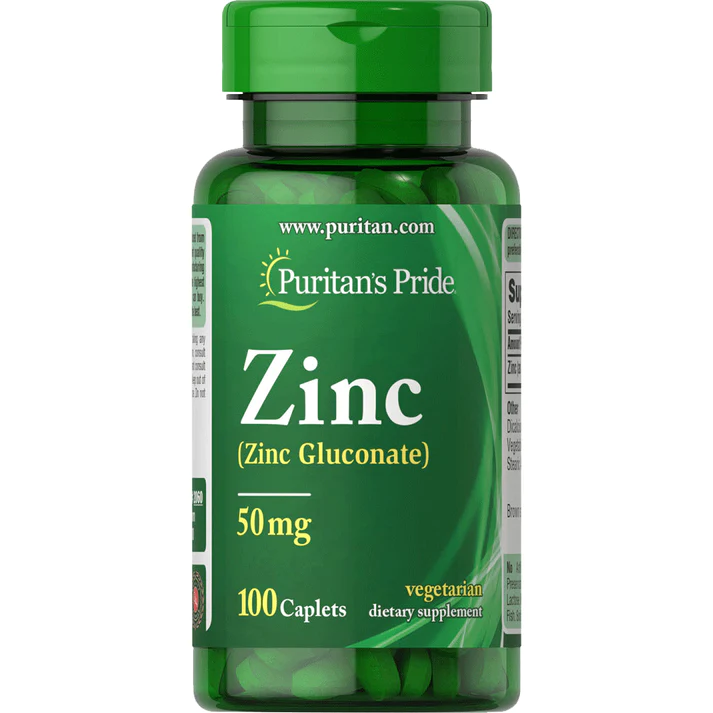 Puritan's Pride ZINC (Zinc Gluconate) 50MG 100 TABLETS