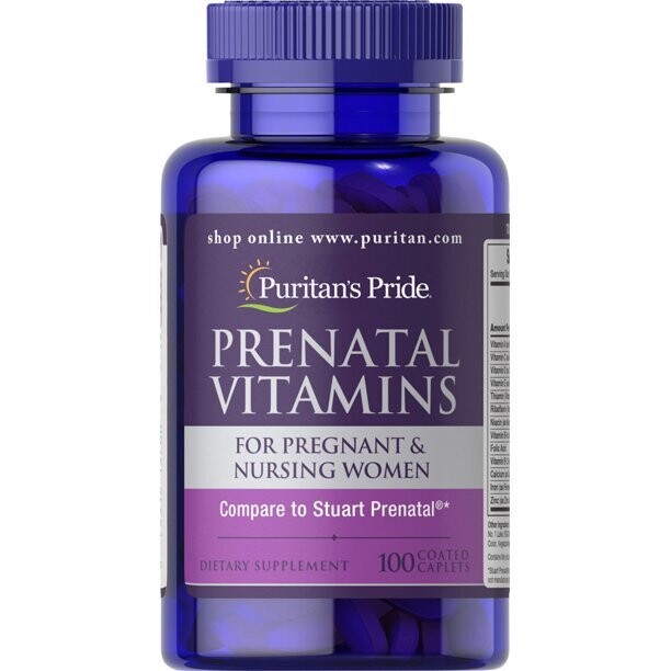 Puritan's Pride PRENATAL VITAMINS 100 COATED CAPLETS