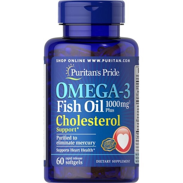 Puritan's Pride OMEGA-3 Fish Oil 1000 MG Plus 60 Rapid Release Softgels