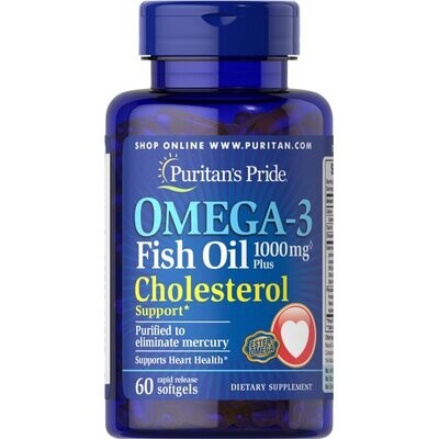 Puritan's Pride OMEGA-3 Fish Oil 1000 MG Plus 60 Rapid Release Softgels