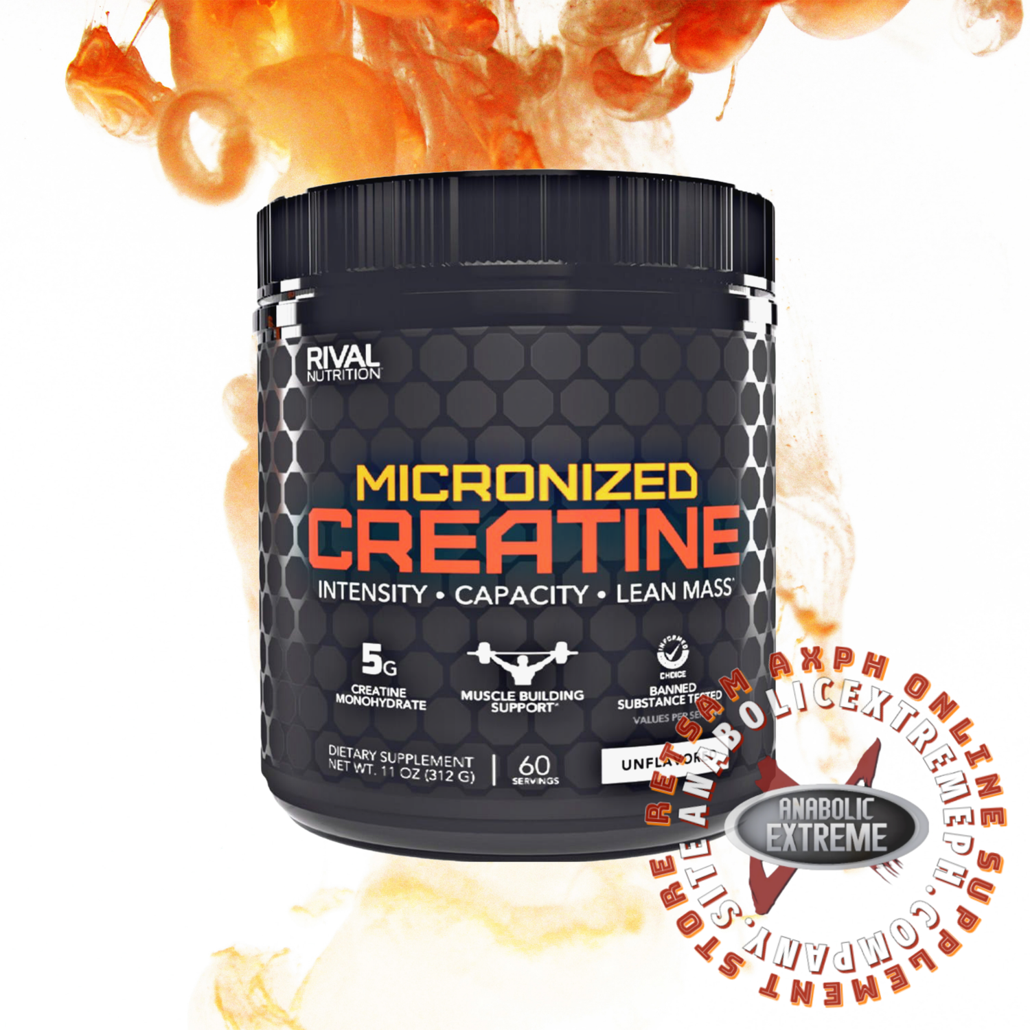RIVAL MICRONIZED CREATINE 300G 60 SERVINGS