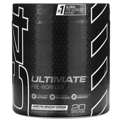 CELLUCOR C4 ULTIMATE PREWORKOUT POWDER ARCTIC SNOWCONE FLAVOR 20 SERVINGS