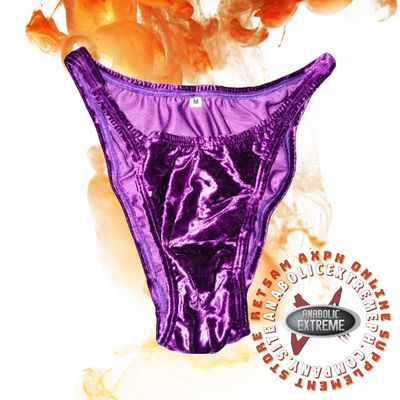 SHINY VELVET PURPLE BODYBUILDING POSING TRUNKS